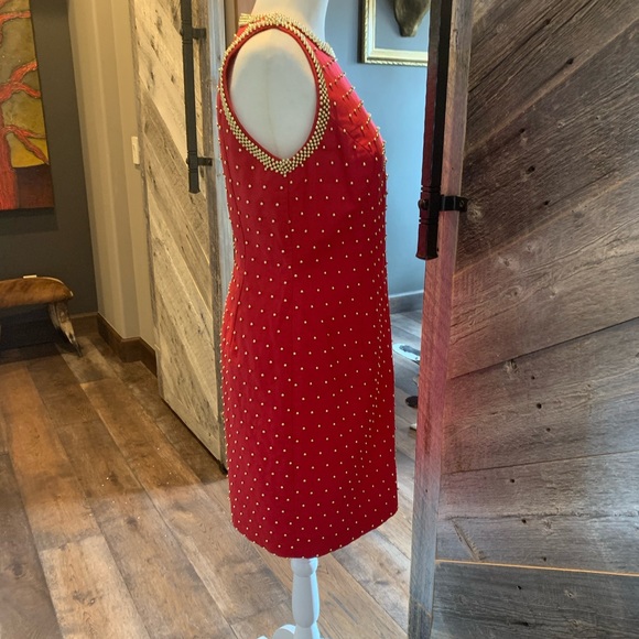 Carmen Marc Valvo Sheath Crew Neck Dress - Picture 7 of 13